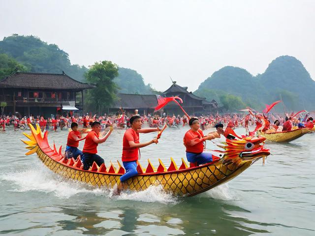 九游体育网站_ 乡村特色龙舟赛,传承水文化的激情盛会,体育赛龙舟游戏